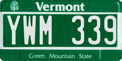 VT license plate YWM339
