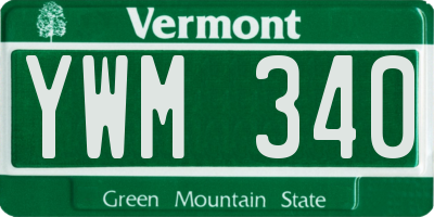 VT license plate YWM340