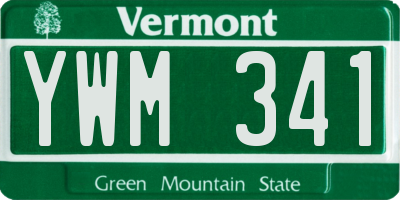 VT license plate YWM341