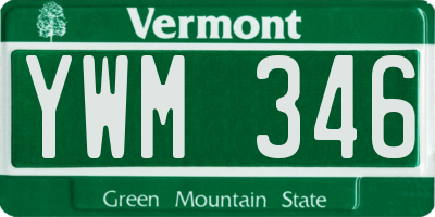 VT license plate YWM346