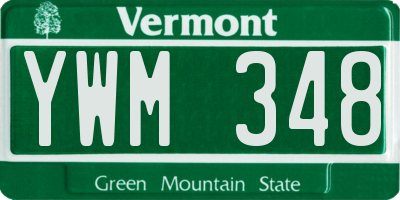 VT license plate YWM348