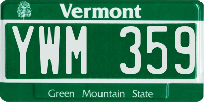 VT license plate YWM359