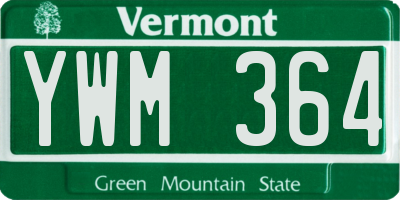 VT license plate YWM364
