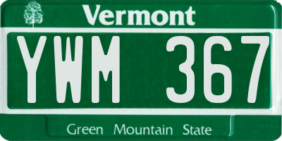 VT license plate YWM367