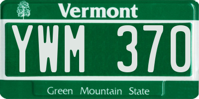 VT license plate YWM370