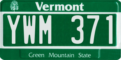 VT license plate YWM371