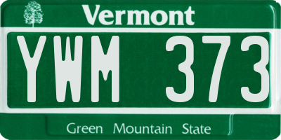VT license plate YWM373