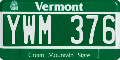 VT license plate YWM376