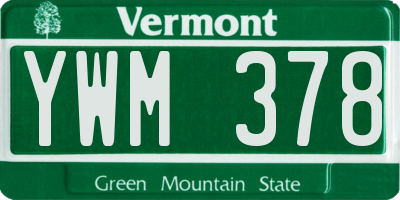 VT license plate YWM378