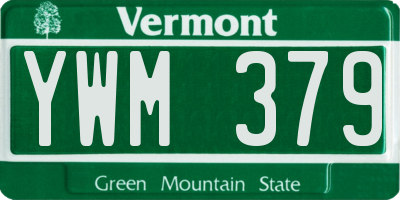 VT license plate YWM379
