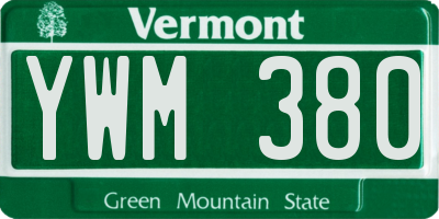 VT license plate YWM380