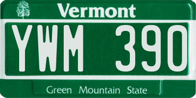 VT license plate YWM390