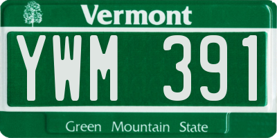 VT license plate YWM391