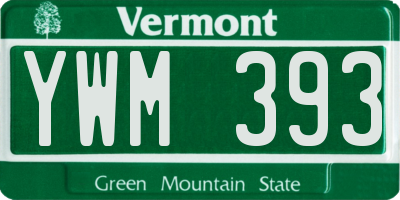VT license plate YWM393