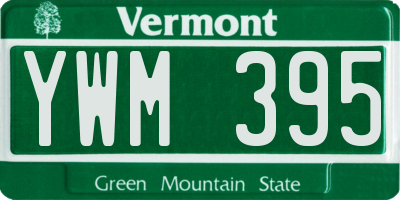 VT license plate YWM395