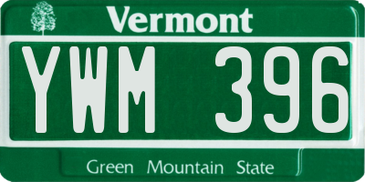 VT license plate YWM396
