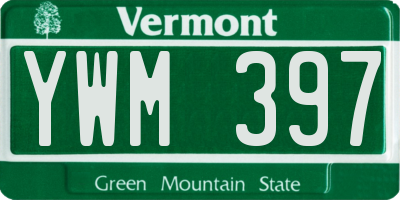 VT license plate YWM397
