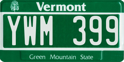 VT license plate YWM399