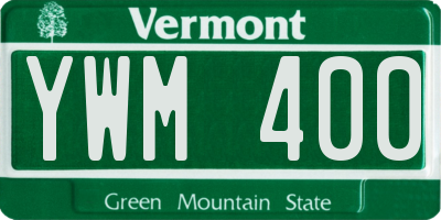 VT license plate YWM400