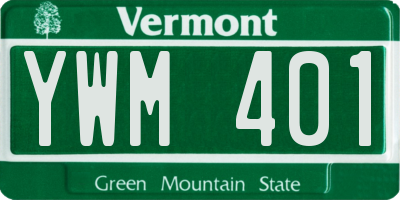VT license plate YWM401