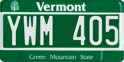 VT license plate YWM405