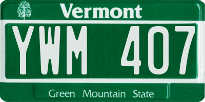 VT license plate YWM407