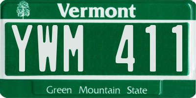 VT license plate YWM411