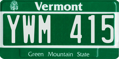 VT license plate YWM415