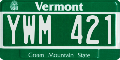 VT license plate YWM421