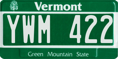 VT license plate YWM422