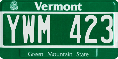 VT license plate YWM423