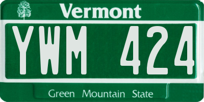 VT license plate YWM424