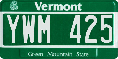 VT license plate YWM425