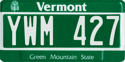 VT license plate YWM427
