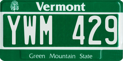 VT license plate YWM429