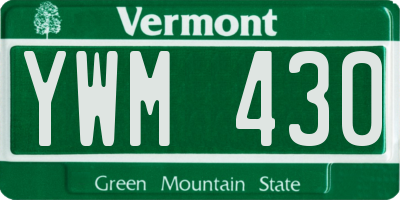 VT license plate YWM430