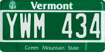 VT license plate YWM434