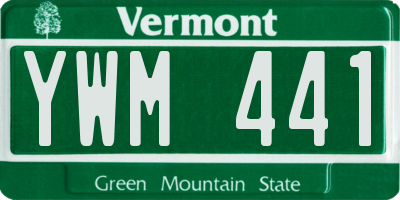 VT license plate YWM441