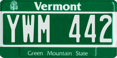 VT license plate YWM442