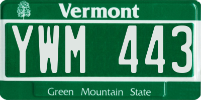 VT license plate YWM443