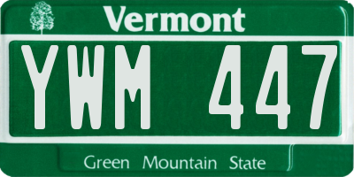 VT license plate YWM447