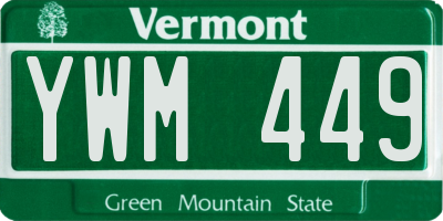 VT license plate YWM449