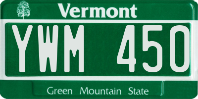 VT license plate YWM450