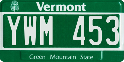 VT license plate YWM453