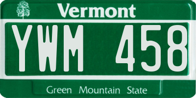 VT license plate YWM458