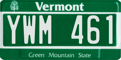 VT license plate YWM461
