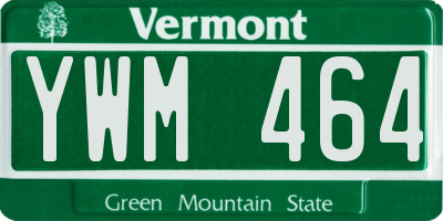 VT license plate YWM464