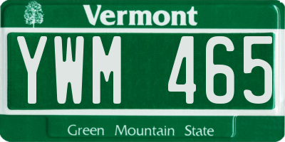 VT license plate YWM465