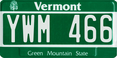 VT license plate YWM466