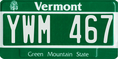 VT license plate YWM467